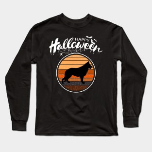 Funny Happy Halloween Beautiful German Shepherd Men Women Long Sleeve T-Shirt